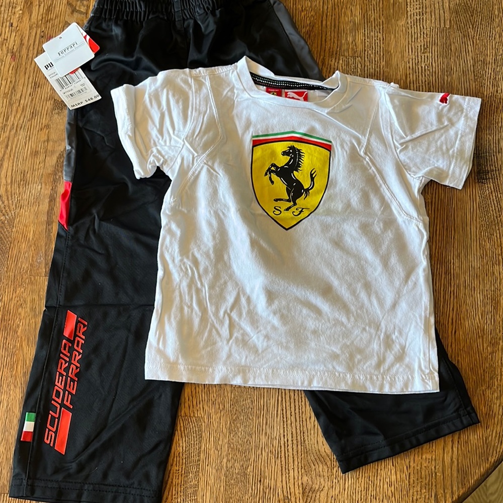 Puma Ferrari boys shirt and pants bundle